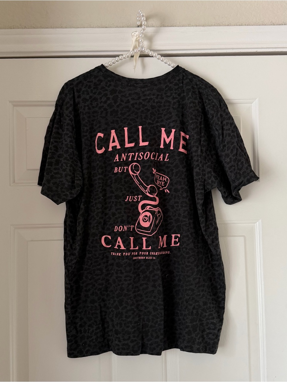 Southern Bliss Black Leopard Anti Social Tee